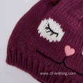 jacquard embroidered knitted hat for baby